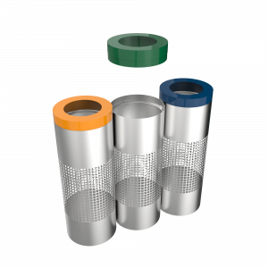 BELVEDERE SST - stainless steel trash bins