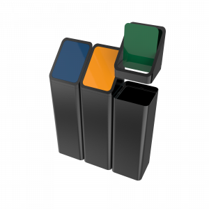 BONANZA PC - poubelles de tri selectif moderne en metal