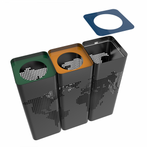 ECOMONDE PC - Abfallsammler mit modernem Design aus Metall
