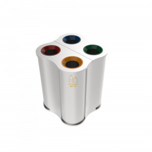 POLARIS SST symmetrische Form Papierkorbstation aus Edelstahl