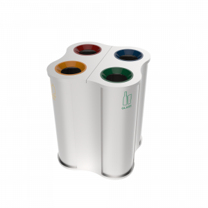 POLARIS SST symmetrische Form Papierkorbstation aus Edelstahl