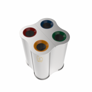 POLARIS SST symmetrische Form Papierkorbstation aus Edelstahl