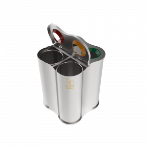 POLARIS SST symmetrische Form Papierkorbstation aus Edelstahl