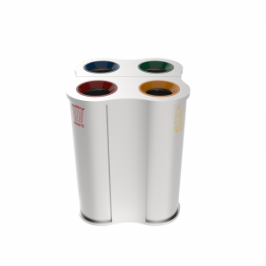 POLARIS SST symmetrische Form Papierkorbstation aus Edelstahl