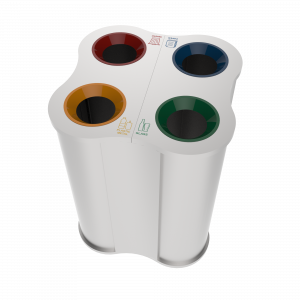 POLARIS SST symmetrische Form Papierkorbstation aus Edelstahl