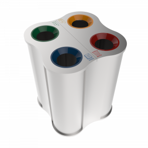 POLARIS SST symmetrische Form Papierkorbstation aus Edelstahl