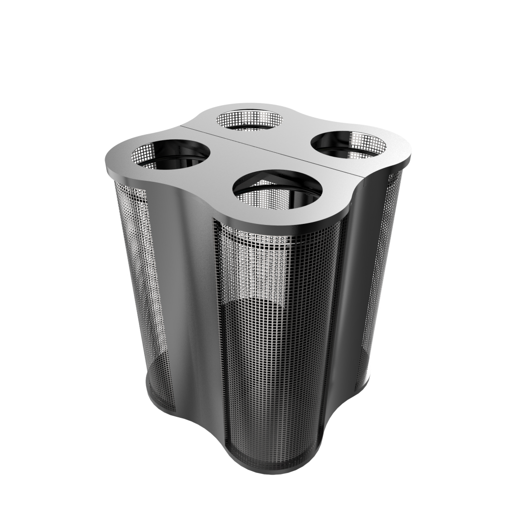 POLARIS PCM - poubelle de tri selectif moderne en metal et mesh