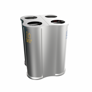 POLARIS SST - Moderne Konzept Recycling-Bin-Station in Edelstahl
