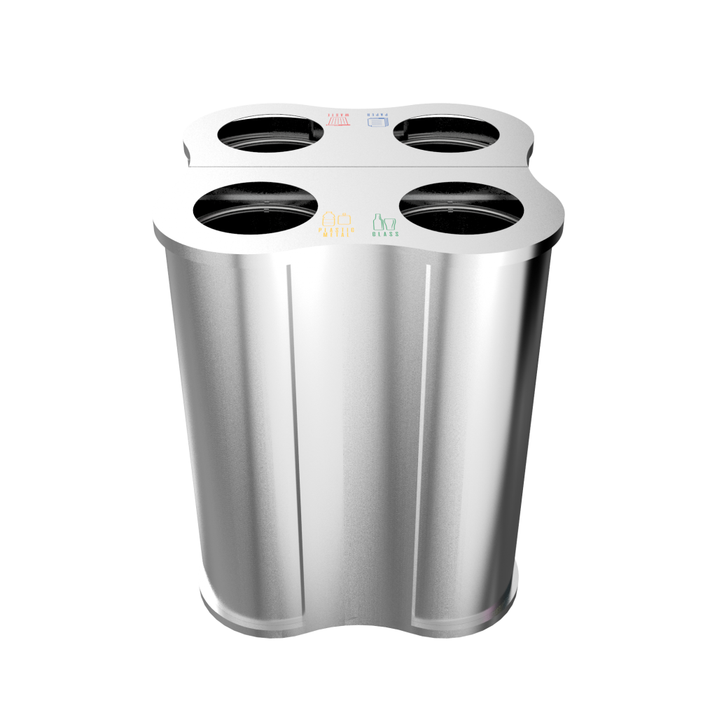 POLARIS SST - Moderne Konzept Recycling-Bin-Station in Edelstahl