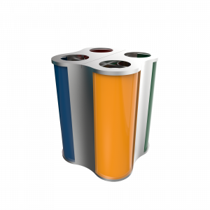 POLARIS SST - Moderne Konzept Recycling-Bin-Station in Edelstahl