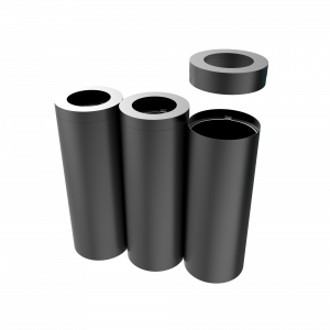 TRIOLET PC - modern powder coated metal recycle bin station
