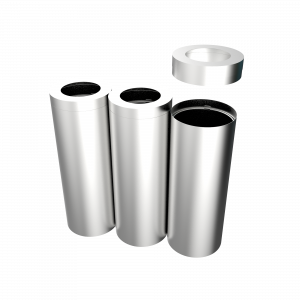 TRIOLET SST -modern stainless steel recycle bin station