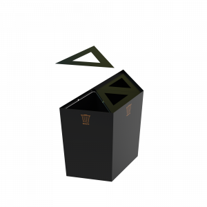AMPATO PC geometriset kierrätysastiat metallilevyssä
