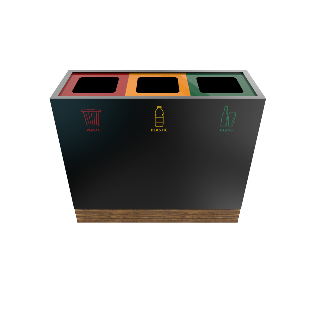 TACORA PC - Recipiente de reciclaje ingenioso de madera y de metal_1