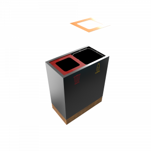 TACORA PC - Recipiente de reciclaje ingenioso de madera y de metal_12