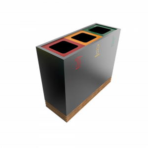 TACORA PC - Recipiente de reciclaje ingenioso de madera y de metal_2