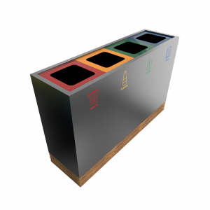 TACORA PC - Recipiente de reciclaje ingenioso de madera y de metal_6
