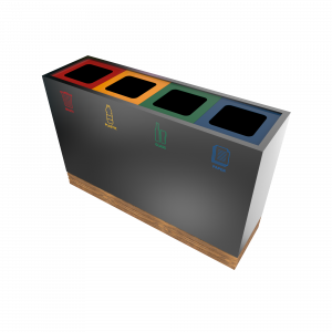 TACORA PC - Recipiente de reciclaje ingenioso de madera y de metal_7