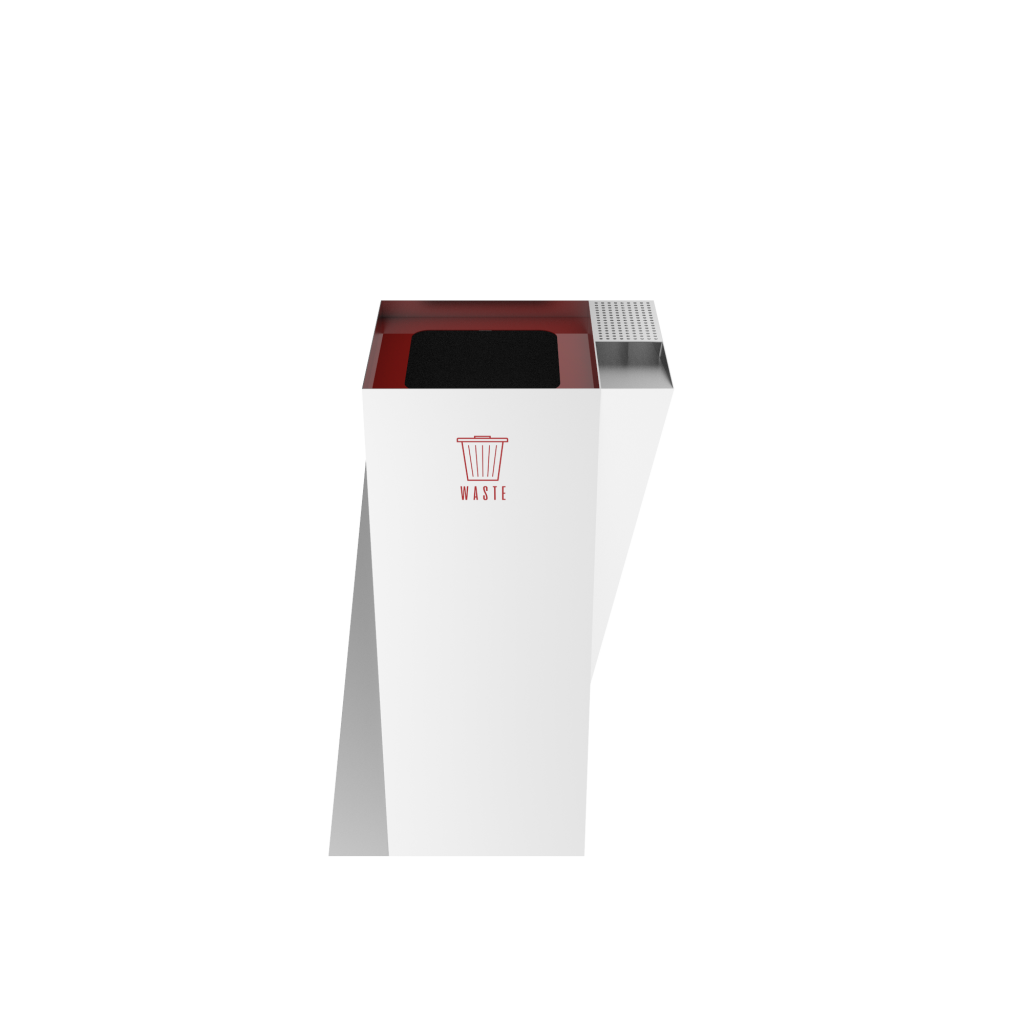 ERIDANI SST eleganter Außenmülleimer aus Edelstahl mit Aschenbecher_1