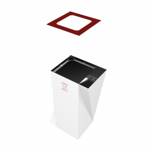 ERIDANI SST eleganter Außenmülleimer aus Edelstahl mit Aschenbecher_3
