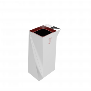 ERIDANI SST eleganter Außenmülleimer aus Edelstahl mit Aschenbecher_4