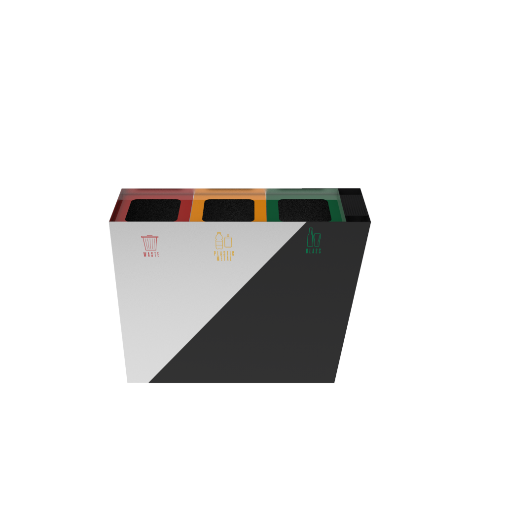 GEMINI SST compact outdoor stainless steel recycle bin with ashtray_11