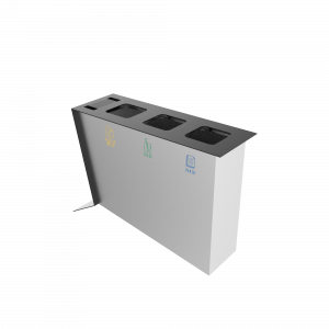 NOATAK SST Modern stainless steel recycling station with ashtray_11