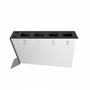 NOATAK SST Modern stainless steel recycling station with ashtray_13