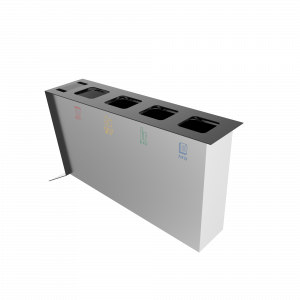 NOATAK SST Modern stainless steel recycling station with ashtray_14