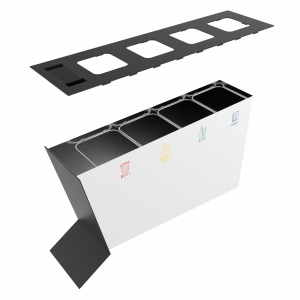 NOATAK SST Modern stainless steel recycling station with ashtray_16