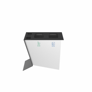 NOATAK SST Modern stainless steel recycling station with ashtray_5