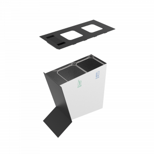 NOATAK SST Modern stainless steel recycling station with ashtray_8
