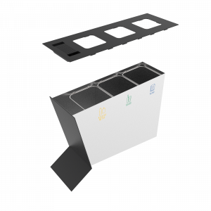 NOATAK SST Modern stainless steel recycling station with ashtray_9