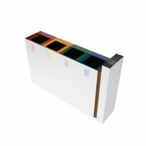 PARANA SST Papierkorb aus Edelstahl und Holz mit Aschenbecher_14