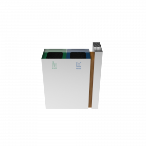 PARANA SST Papierkorb aus Edelstahl und Holz mit Aschenbecher_6