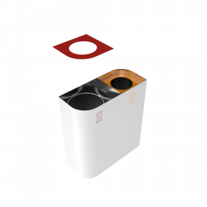 PERSEI SST poubelle de recyclage simple en acier avec cendrier_1