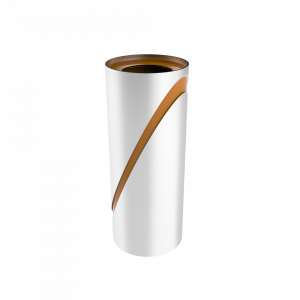 VELA SST stainless steel trash bin, front view