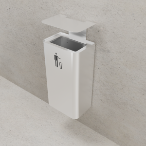 ZENIPOLE SST Cestino per rifiuti in acciaio inox da parete e da palo