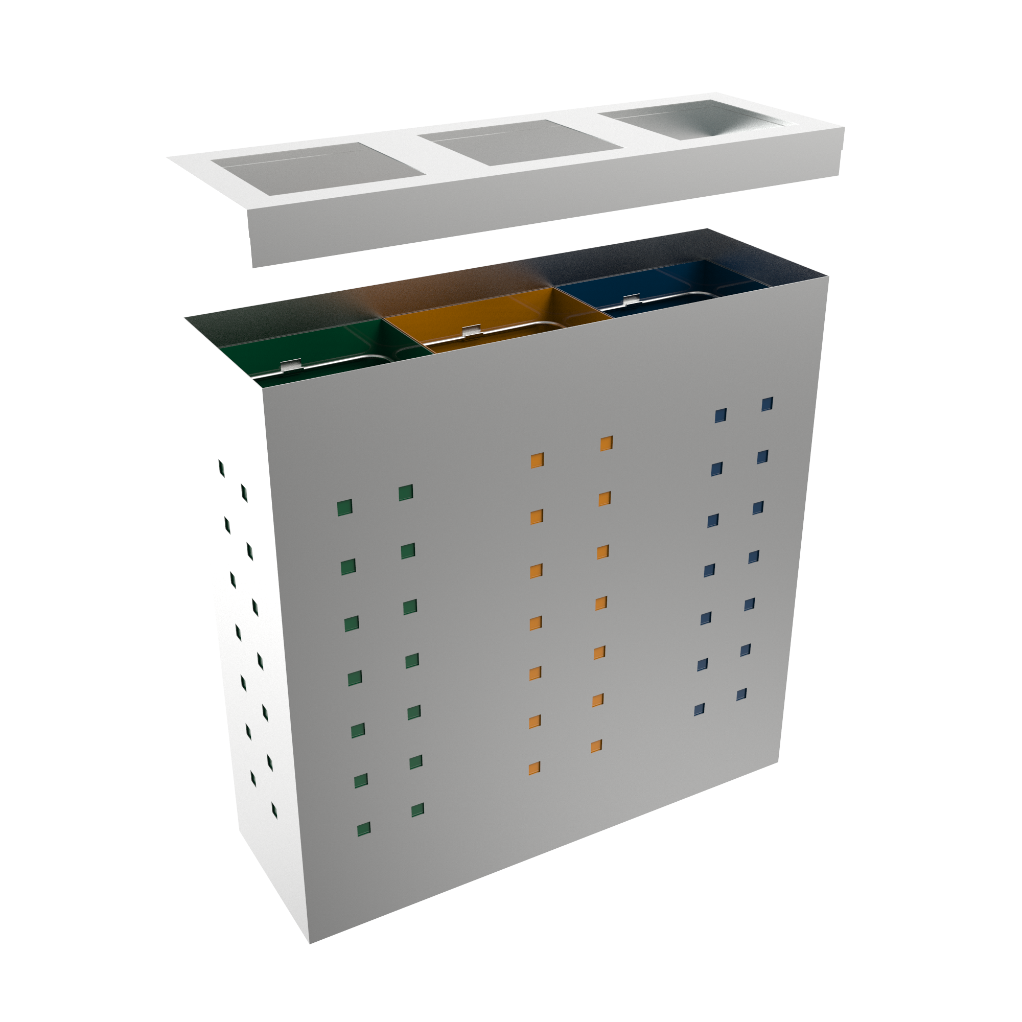 BREND SST poubelle élégante de recyclage en acier et bois - Binsignia®