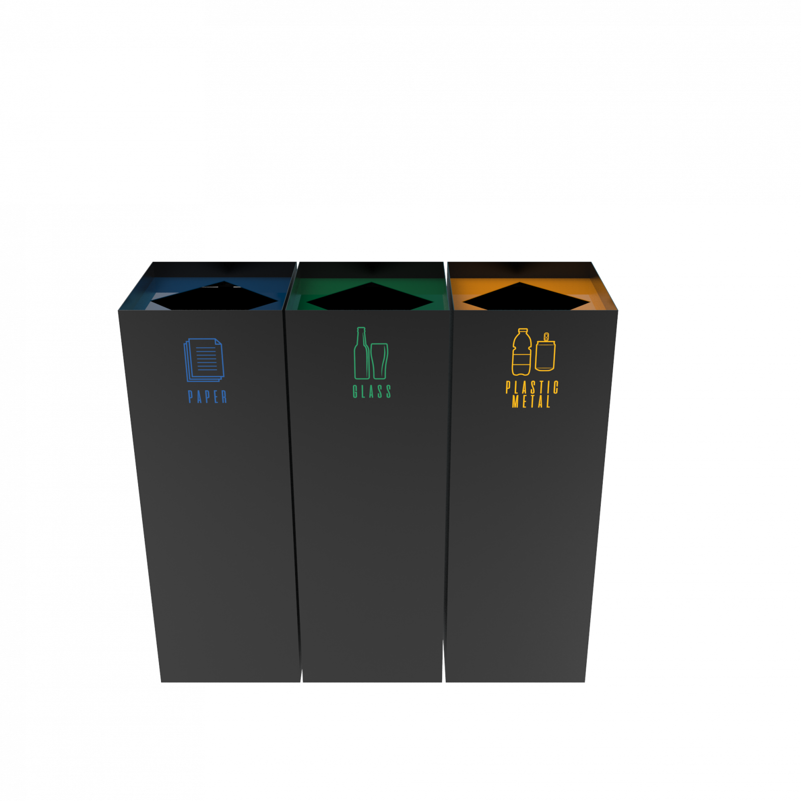 CIMON PC classic set of recycle bins made of sheet metal Binsignia®
