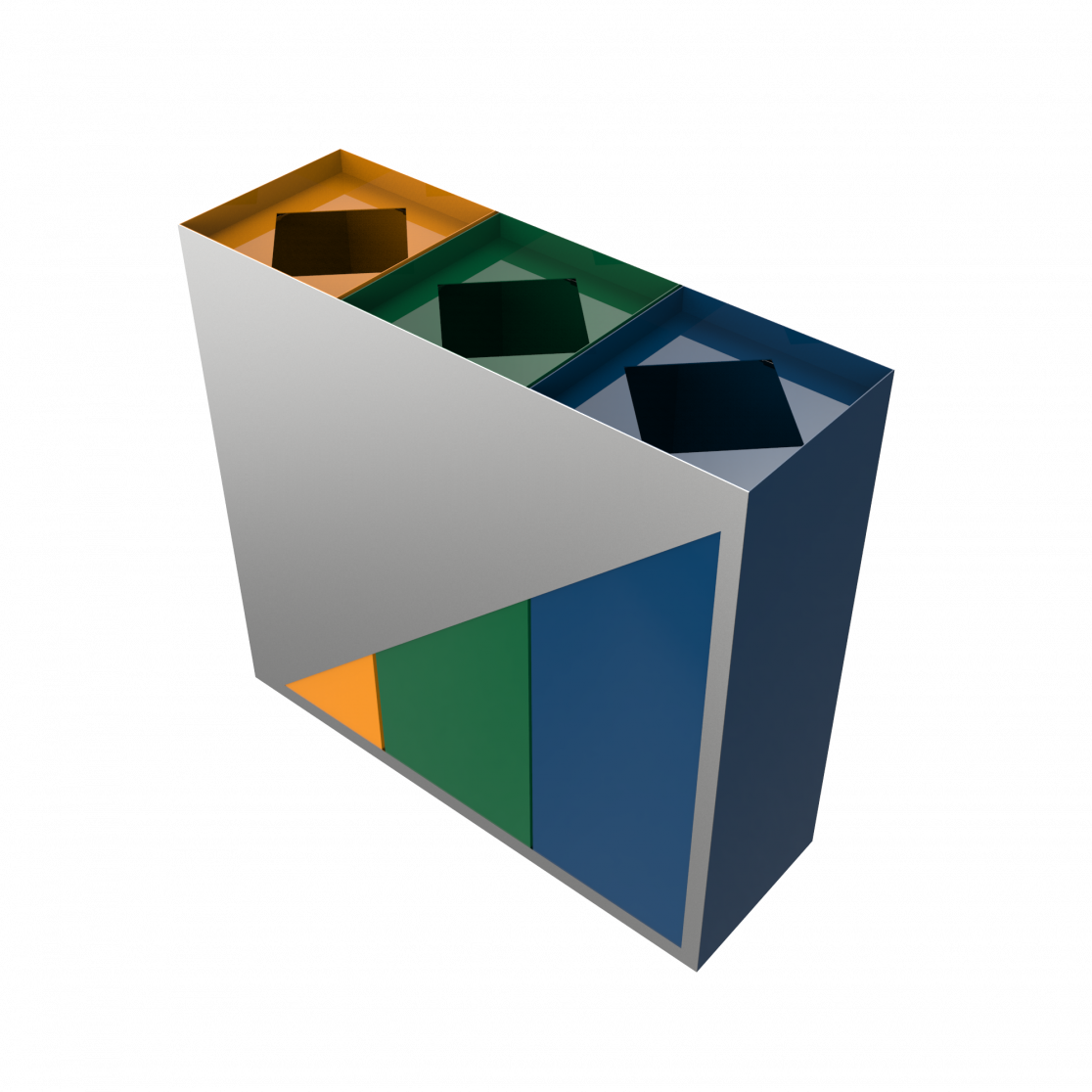 CIMON PC classic set of recycle bins made of sheet metal Binsignia®