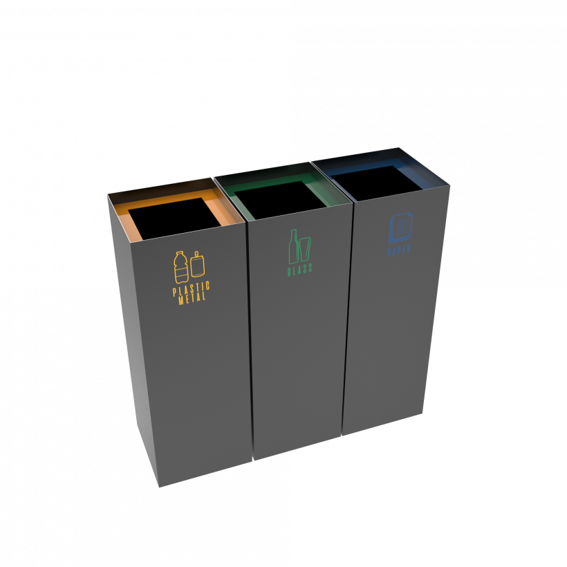 MEDELE PC - powder coated metal modern recycle bins