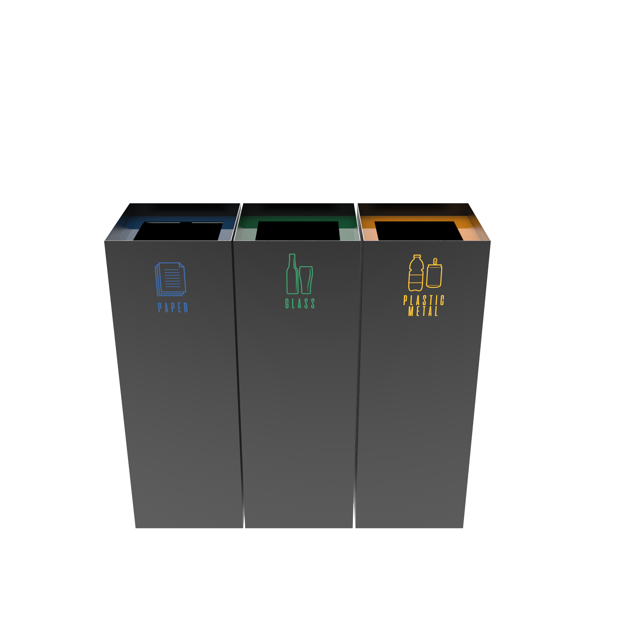 MEDELE PC modern urban recycle bins in sheet metal Binsignia