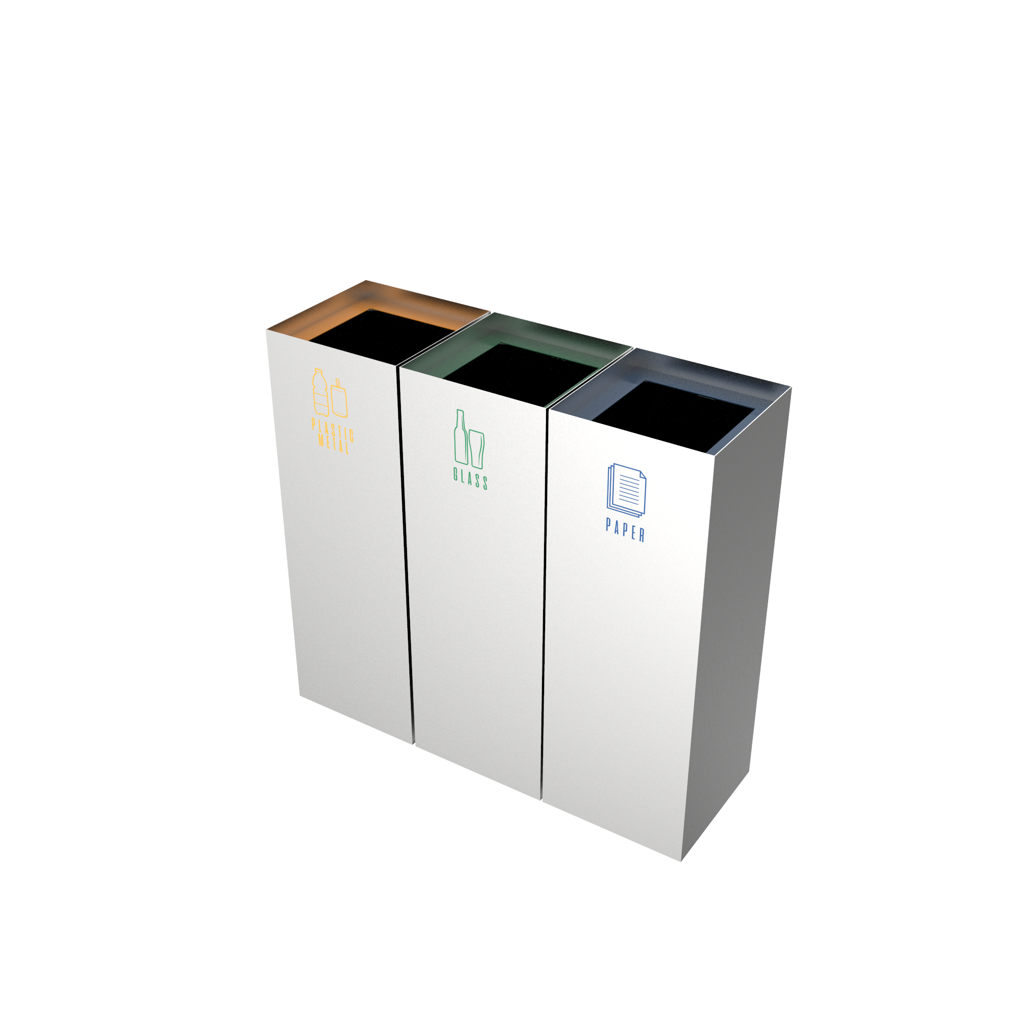 MEDELE SST modern urban recycle bins in stainless steel Binsignia