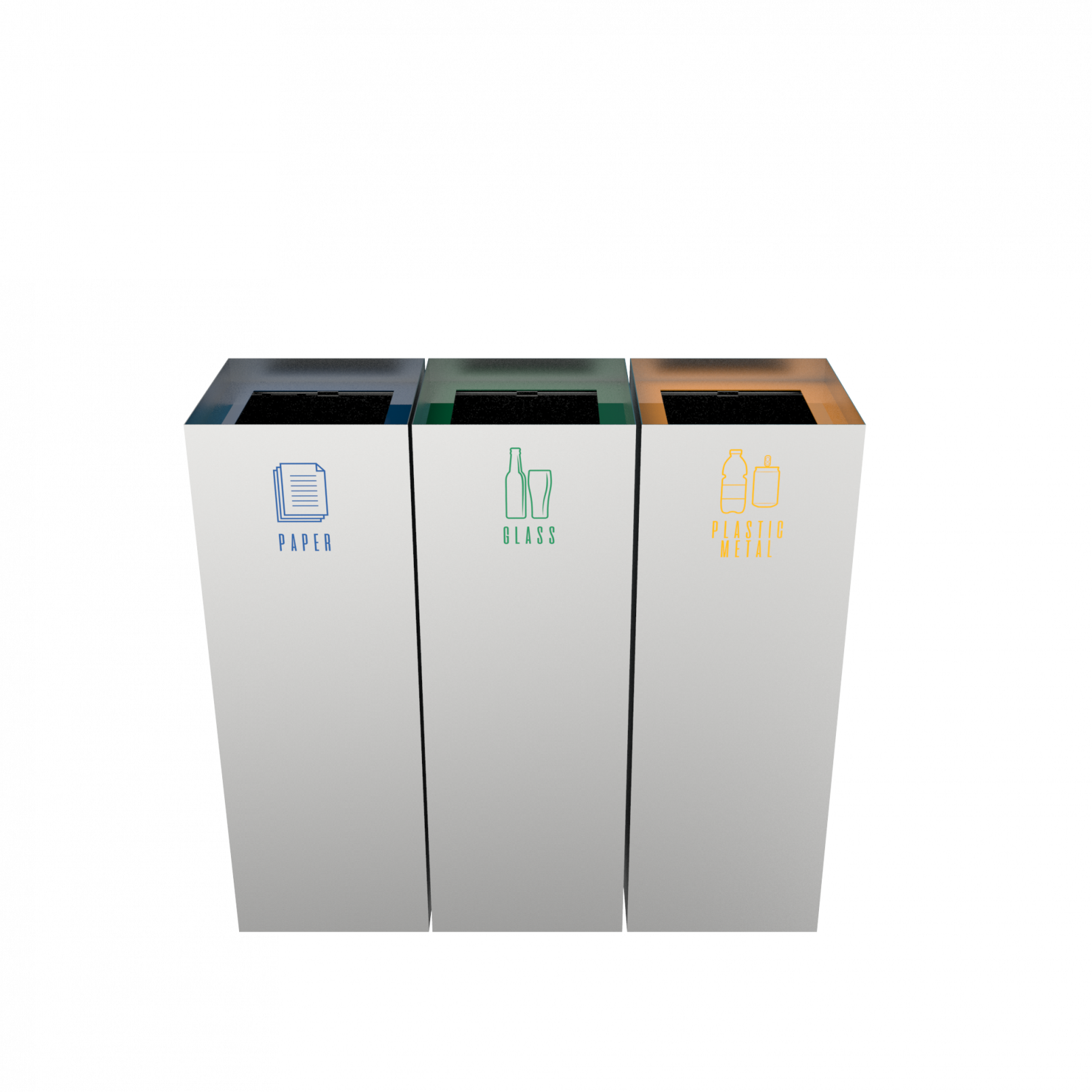 MEDELE SST modern urban recycle bins in stainless steel Binsignia®