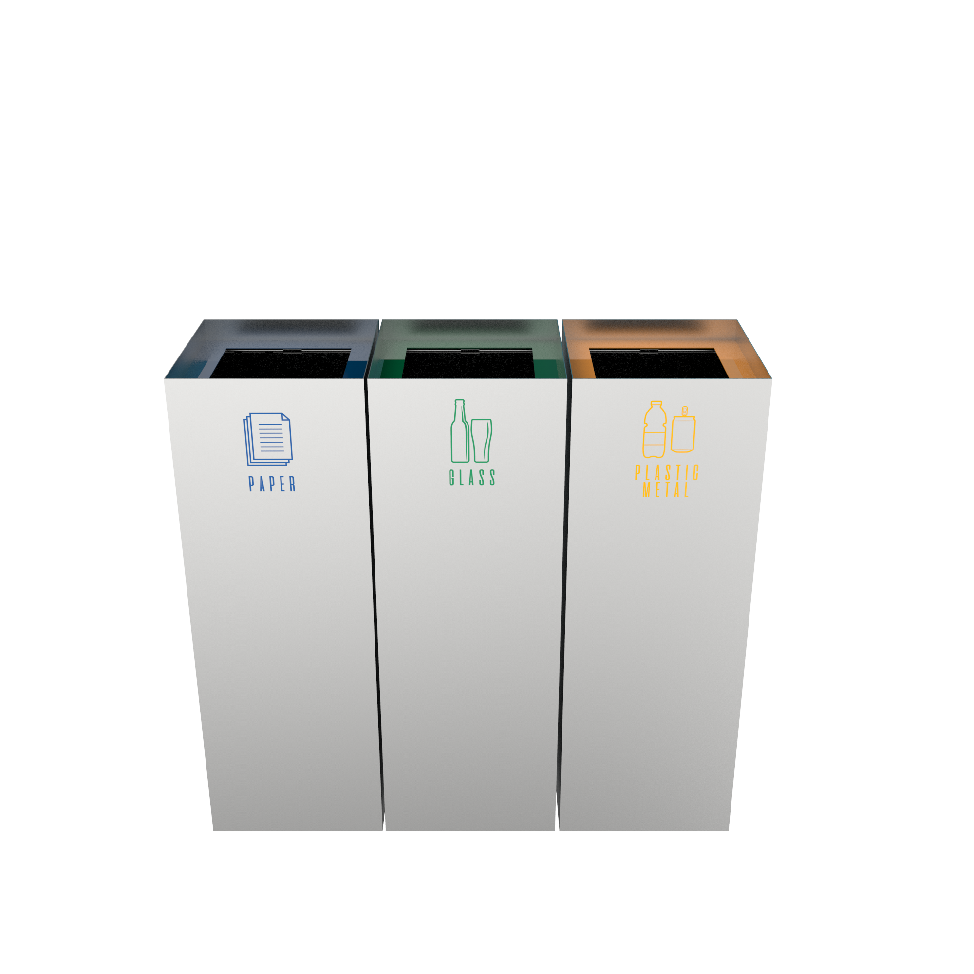 MEDELE SST modern urban recycle bins in stainless steel Binsignia