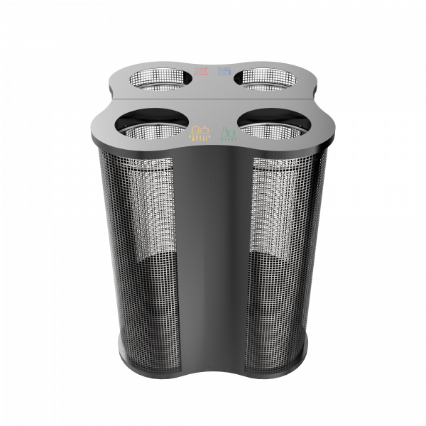 POLARIS PCM elegant symmetric shape recycling station in sheet metal