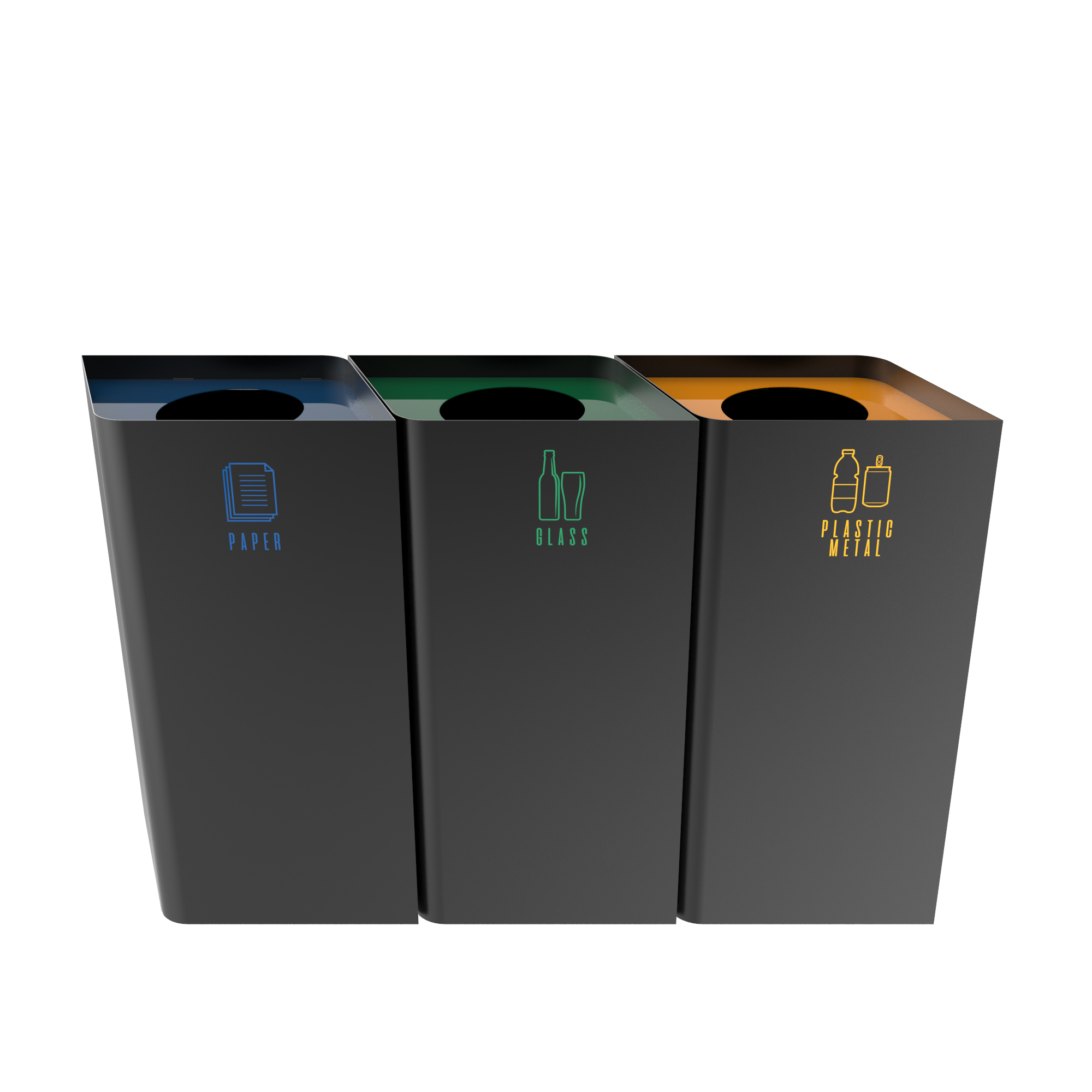 POLLUX PC modern design recycle bins in sheet metal Binsignia®