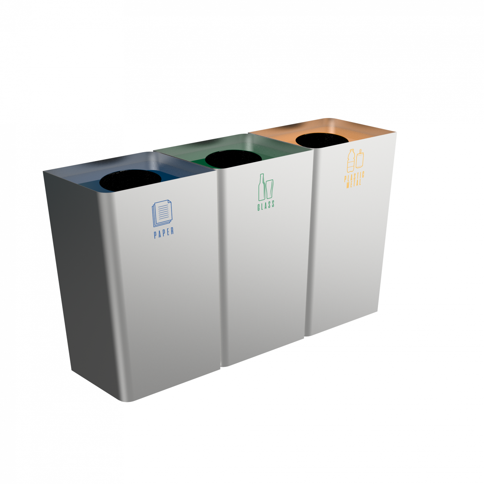 POLLUX SST modern design recycle bins in stainless steel Binsignia®