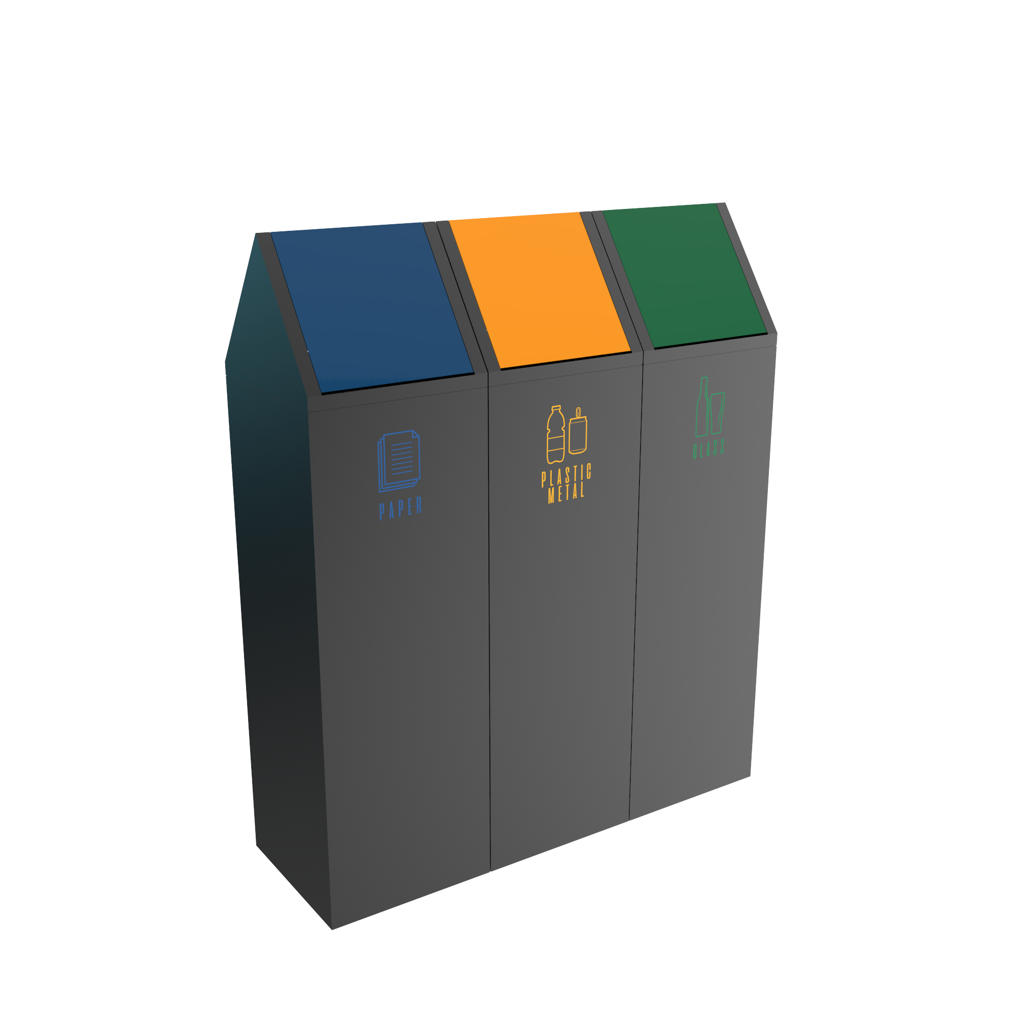 SCOPI PC sheet metal modern design recycle bins Binsignia